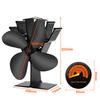 4 Blade Heat Powered Stove Fan Log Wood Burner Eco Friendly Quiet Fireplace Fan Winter Warm Home Efficient Heat Distribution