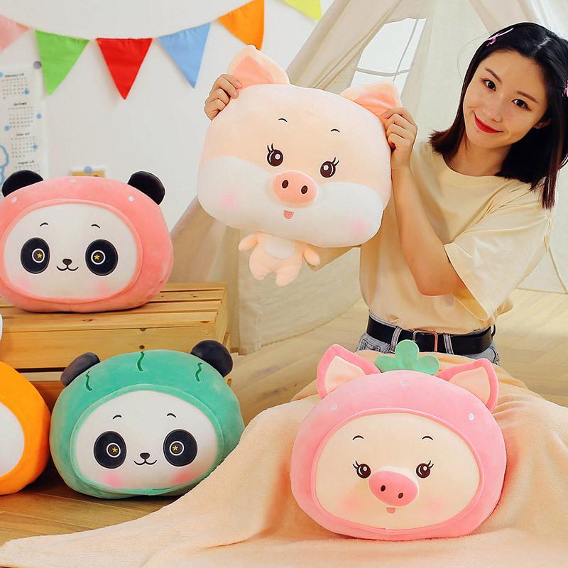 Cartoon Throw Pillow Quilt Dual-Purpose Pillow Folding Air Conditioner Blanket Car Cushion Pillow Three-In-One Office Nap Pillow