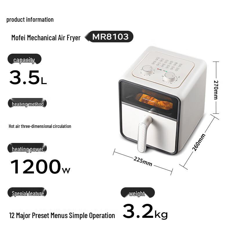 Morphy Richards 3.5L Air Fryer Oven CN plug (adapter included)