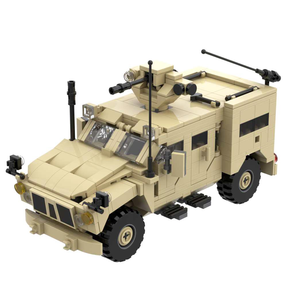 Militaire Oshkosh M-ATV Bouwstenen - MRAP Tactische Voertuig Set met Moderne Wapens