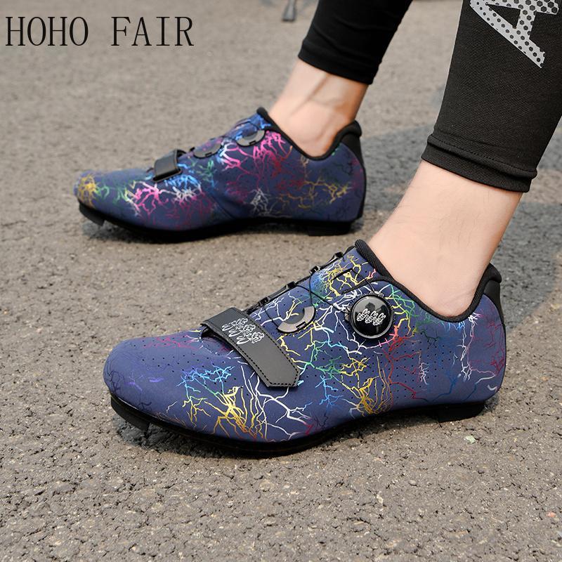 Tienda de ciclismo de moda para hombre y mujer, zapatos autoblocantes para ciclismo de carretera, zapatillas antideslizantes transpirables, zapatos de talla grande 46,47