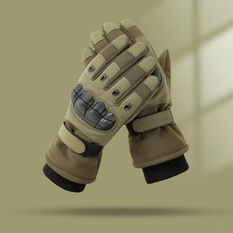 

Winter Gloves for Men Outdoor Motorcycle Riding Windproof Cold-proof Anti-slip Warm Touch Screen Fleece Thickened Skiing Gloves зелёный