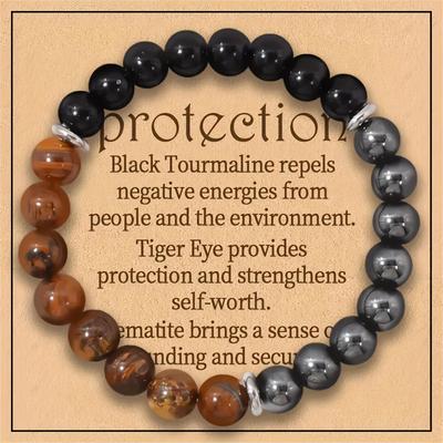 Tiger's Eye, Obsidian, and Hematite Elastic Bracelet
