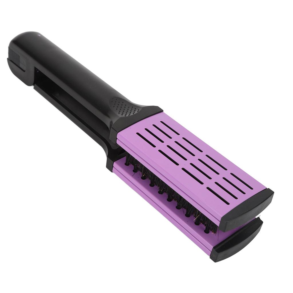 Double Brush Comb Soft Bristles Prevent Static Clamp Hair Brush Straightener with Ergonomic Handle for Hairdressing