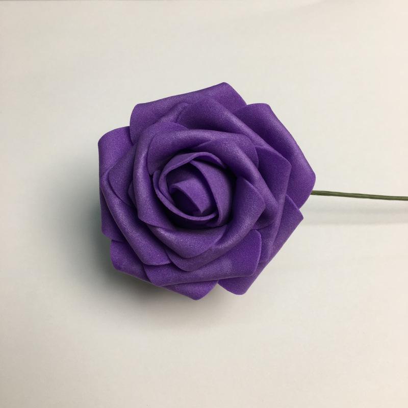 25pcs/8CM Simulated Rose Head with Rod PE Flower Holder foam Flower Head Wedding Party Decoration Hand held Flower Accessories
