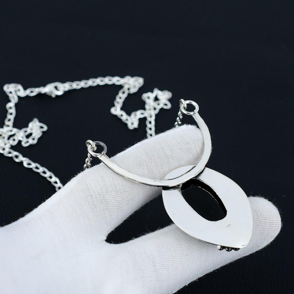 Schwarze Onyx Halskette, Schwarzer Onyx Edelstein, 925 Sterling Silber Halskette, Natürlicher Schwarzer Onyx Schmuck für Frauen, Schwarze Onyx Halskette für Geschenke