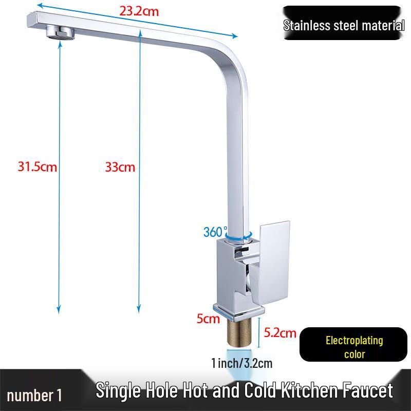 Lindong Stainless Steel Kitchen Hot  Cold Faucet