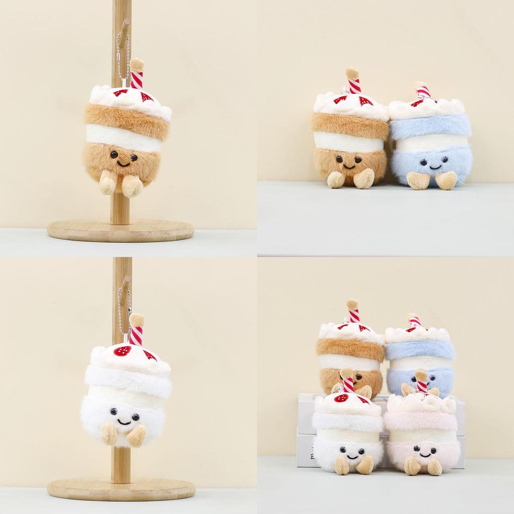 Adorable Ins Style Plush Candle Cake Keychain Doll Decor Soft Toy Accessory