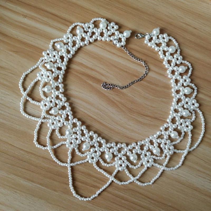 White Beaded Headdress French Style Pearl Bridal Headwear Wedding Elegant Hair Jewelry Photography Accessories