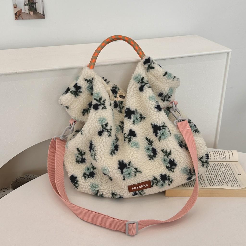 Stylish Soft Floral Tote Bag For Women Perfect For Daily Use In Autumn And Winter Seasons