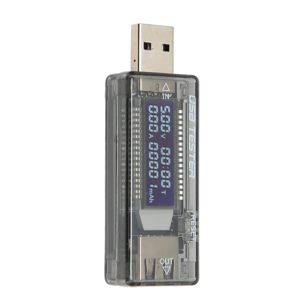 USB Charger Meter LCD Display Transparent Portable Current Voltage Charging Tester 3.5‑20V 0‑3.3A