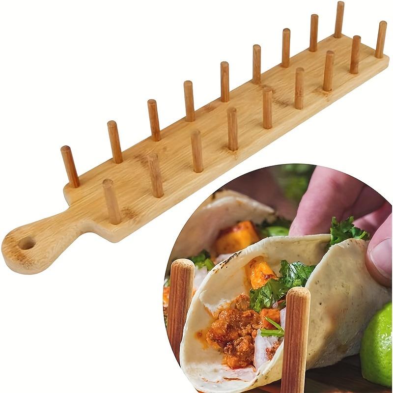 Bambus Taco Halter Hält 8 Tacos Jeder Taco Ständer Mehrzweck Lebensmittelständer Hartschalen Tacos Rack Für Küche Charcuterie Tortillas