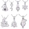Super Christmas Gift Santa Claus Snowflake Pearl Cages Pendants for DIY Handmade Wish Love Pearl Pendant Necklace Jewelry