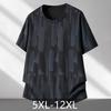 Camiseta Estampada Abstracta para Hombre Tallas Grandes, Manga Corta Secado Rápido Transpirable (5XL-12XL)