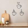 Taza de Café Arte de Pared Metálico Alambre de Hierro Negro Vintage Decoración de Pared para Cafetería Temática Rústica Señal Colgante de Pared para Bar Cocina Restaurante Tienda Hogar