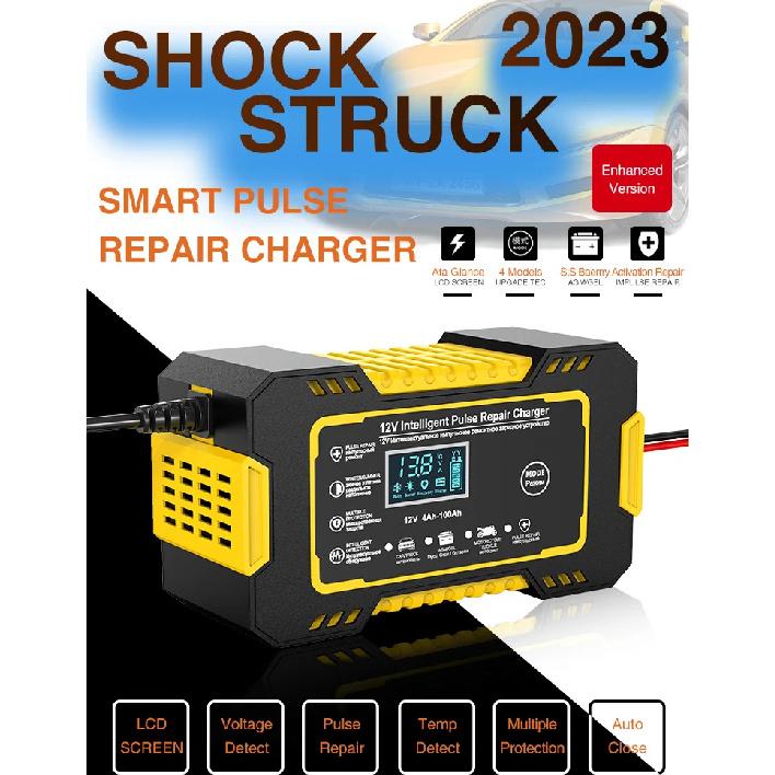 12V 6A Full Automatic Car Battery Charger Power Pulse Repair Chargers Wet Dry Lead Acid Battery Chargers Digital LCD Display