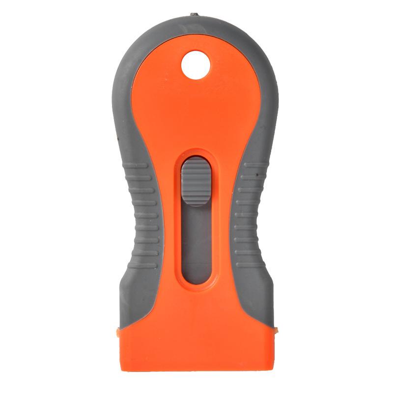 Multi functional glue removal scraper, double headed glue removal cleaning scraper, car film sticking tool, kitchen cleaning scraper orange