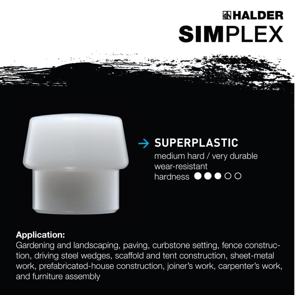 HALDER Simplex Sledge Hammer Polyethylene Diameter 80 (White) 3007.081