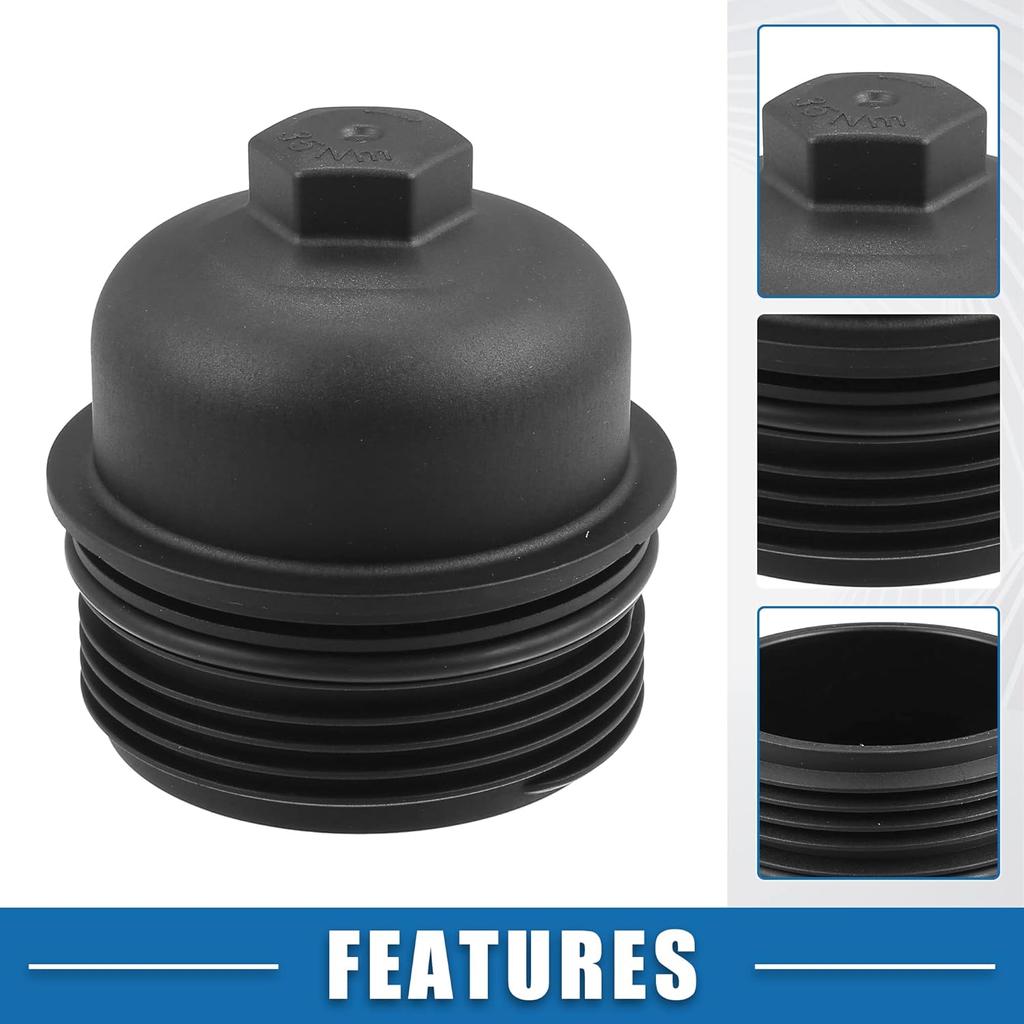 Engine Oil Filter Housing Cover Cap 26350-3CAB1 for Kia Sedona 2015-2018 Plastic Black