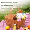 Vintage Woven Rattan Picnic Basket