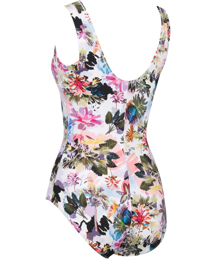 slims your body covers body parts fits up to Q large fitness size 9 [Wacoal Swimwear] Full-shape swimsuit, line, (tummy, back, hips), one-piece, size,