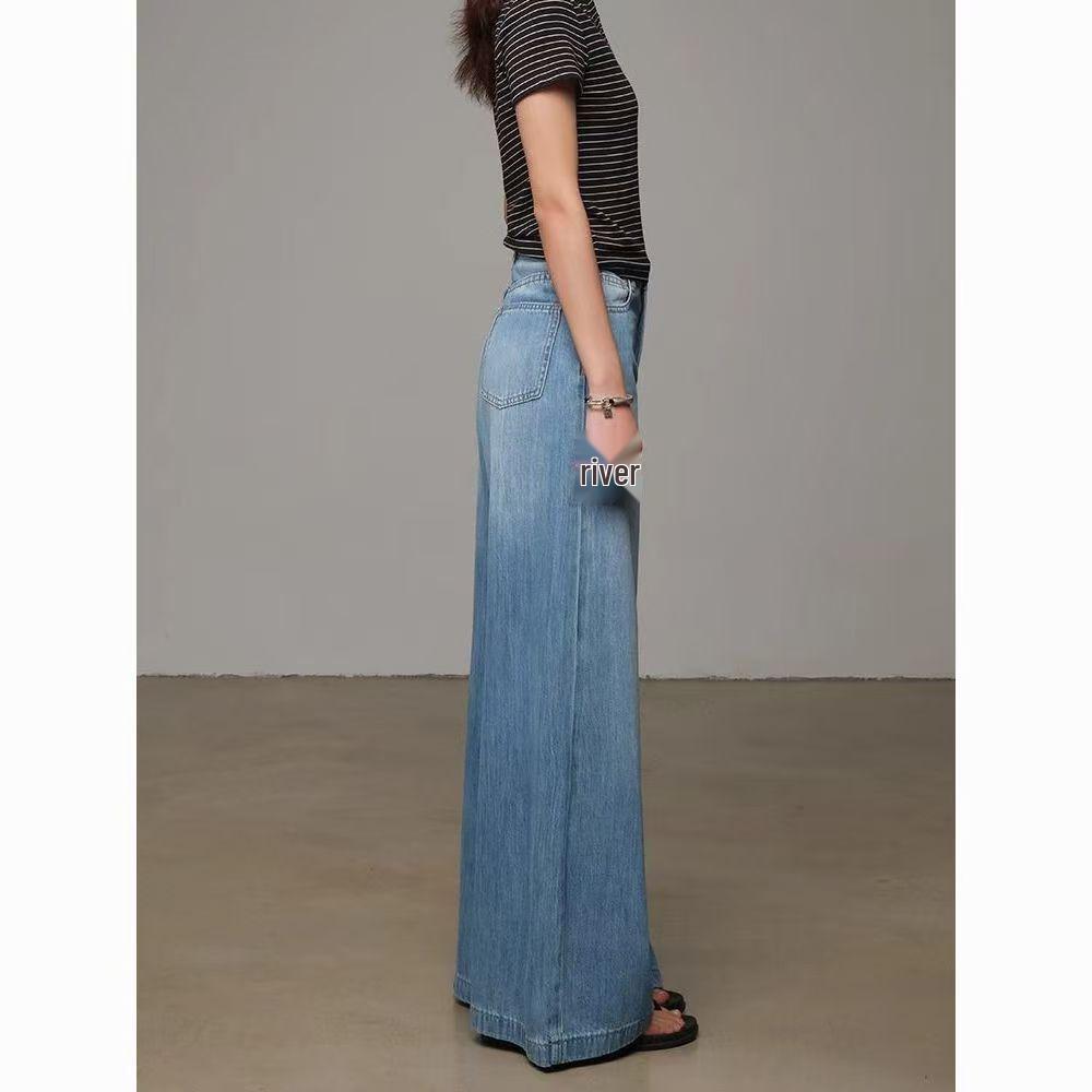 Women's Lyocell Tencel High Waist Wide Leg Jeans
