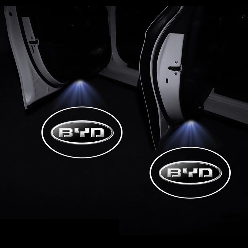 2 Stück Auto Tür Willkommen LED Lampe Kabelloser Laser Projektor Für BYD Qing Song Tang Yuan Stromspeicher E6 G3 Ersatzteile F0 Ersatzteile