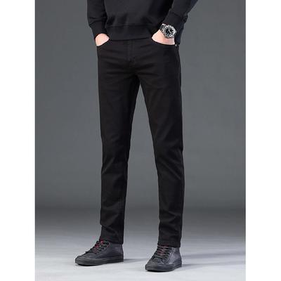 Black Jeans Men'S Spring And Summer Straight Leg Slim Fit Elastic Men'S Pants