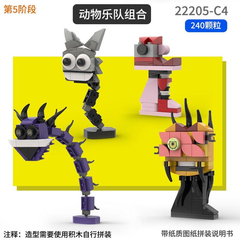 Sprunki Giocattoli Playset Blocchi da Costruzione Set di Blocchi da Costruzione Sprunki Horror Grigio Wenda Simon Tunner Oren Figura di Costruzione Sprunki Mini Set