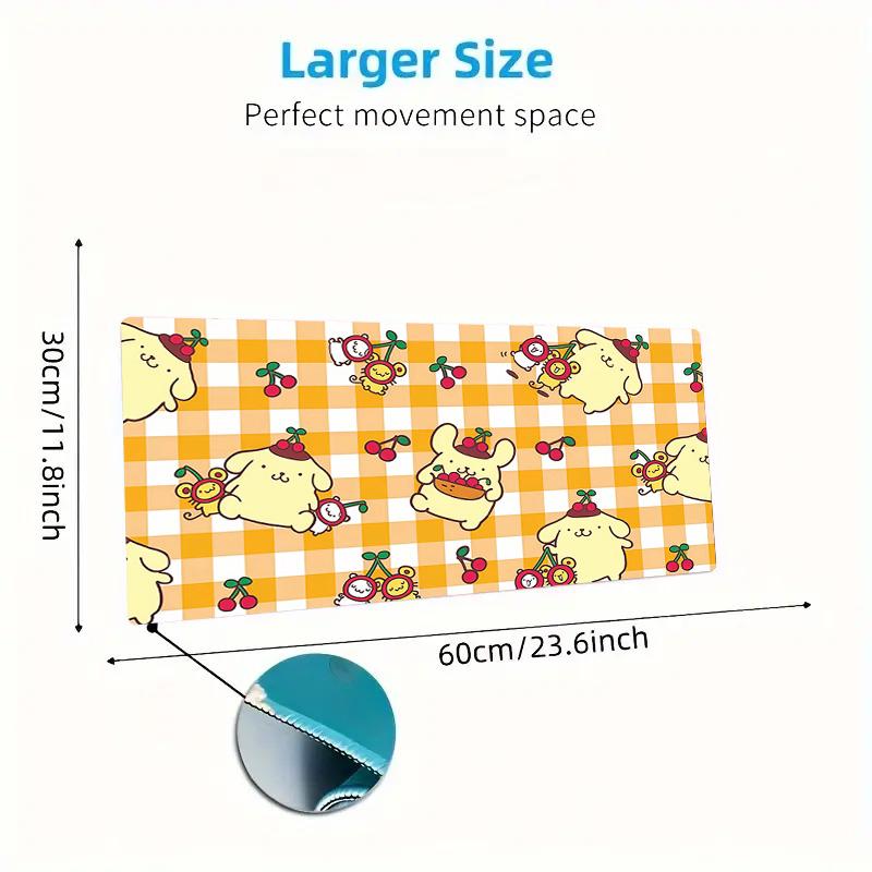 Pom Pom Purin Print  Cushion Non-slip Laptop Tablet Big Mousepad XXL Mat Mini PC Playmat With Lock edge