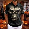 Men's Halloween Printed Short Sleeve T-Shirt Graphic Tee for Casual Wear