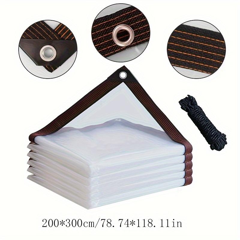 Outdoor Sunshade Transparent Waterproof Tarp with Rope Buckle for Courtyard Balcony Garden Sun Protection Rainproof Cover