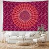 Różowo-czerwona mandala gobelin wiszący na ścianie abstrakcyjna sztuka hipisowski tapiz czary tajemniczy akademik dekoracja domu