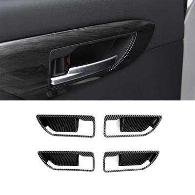 For Toyota Highlander XU70   2022 Door Inner Handle Bowl Decoration Cover Trim Sticker Carbon Fiber Car
