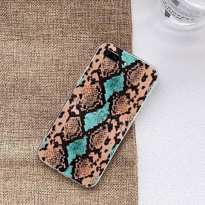 

Чехол для телефона из змеиной кожи для Huawei P50 P40 P30 Pro Mate 40 30 Pro Nova 8 8i Y7P Honor, прозрачный чехол для телефона Honor 9C