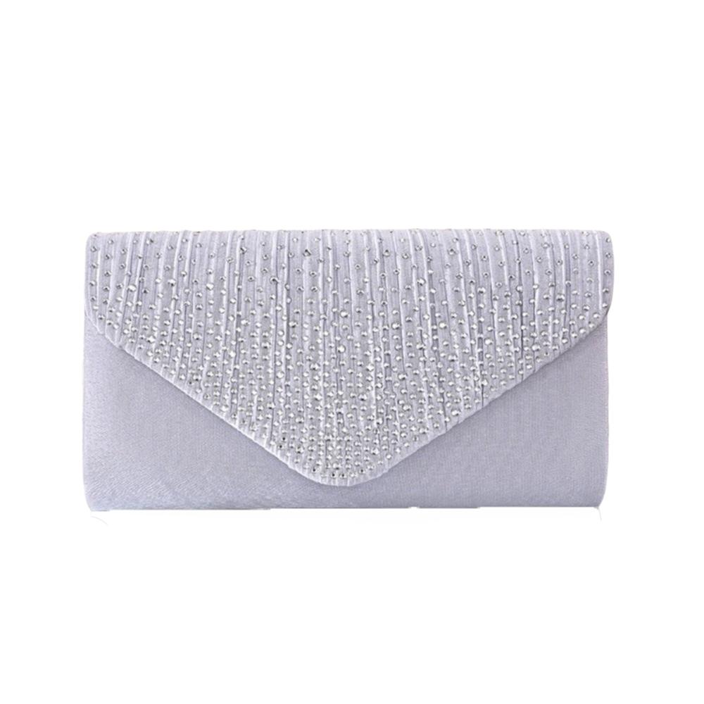 

Цепочка Женская Вечерняя Сумка Клатч Стразы Сумка Через Плечо Мода Свадьба Ужин серебряный