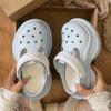 2025 New Muffin Hole Shoes Female Mary Jane Cute Cartoon Platform Beach Non-slip Outer Wear Bag Head Cool Slippers