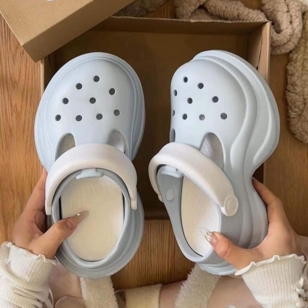2025 New Muffin Hole Shoes Female Mary Jane Cute Cartoon Platform Beach Non-slip Outer Wear Bag Head Cool Slippers