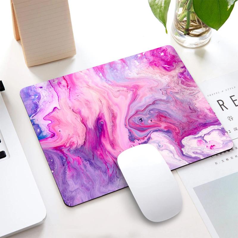 22cm*18cm*0.3cm Mouse Pad Rubber + Cloth Marble Pattern Non-slip Game Pad