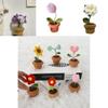 Unique Handmade Knitting Potted Plant Crochet Weaving Flower Gift Decor Diy