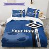 Blue Diamond Emblem Custom Name Pattern Bedding Quilt Set Quilt Cover Pillowcase Home Birthday Gift(1 * Duvet Cover + 2 * Pillowcase, Without Core)