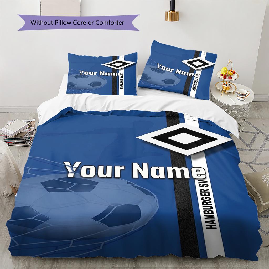 Blue Diamond Emblem Custom Name Pattern Bedding Quilt Set Quilt Cover Pillowcase Home Birthday Gift(1 * Duvet Cover + 2 * Pillowcase, Without Core)