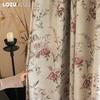 1PC LOZUJOJU French Retro Pink Peony Floral Curtains American Countryside Thick Curtains for Bedroom Living Room Window for Home Decor
