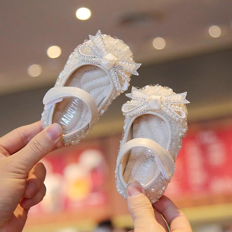 Babymädchen Lauflernschuhe Rutschfeste Weiche Sohle Kinder Prinzessin Schuhe Süße Schleifen 2025 Neue Mädchen Ballerinas Runde Zehen Klettverschluss Trendy