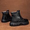 High-top Retro Fashion Martin Boots Autumn and Winter Lace-up Men's Platform Trendy Shoes Socks Casual Leather Tooling Boots