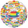 50PCS Cartoon Cute Rainbow Stickers Phone Tablet Waterproof Helmet Car Decoration Stationary Stickers