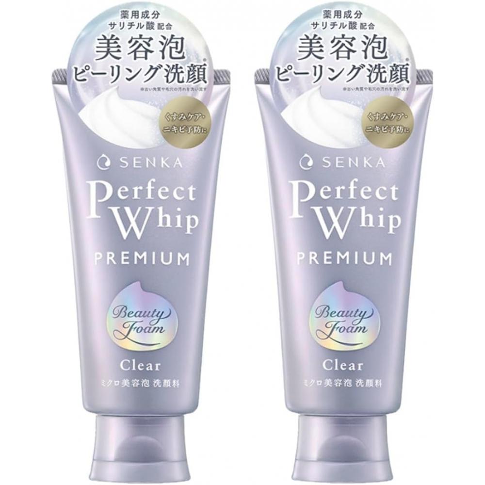 Unbranded Product [new Standard] Senka Premium Perfect Whip Clear Daily Peeling Face Wash 120g X 2 120g X 2