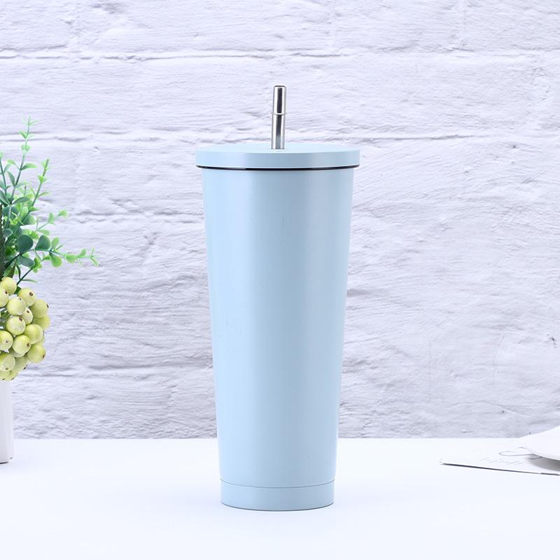 304 Stainless Steel Straw Cup Large Capacity Vacuum Coffee Cup Portable Car Cup Gift Thermos Cup