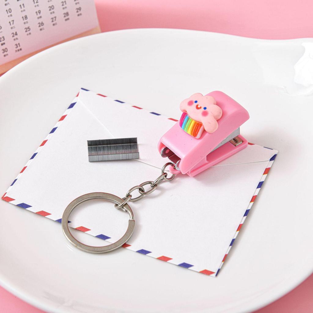 Portable Cute Children's Stapler - Cartoon Mini Keychain