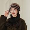 Autumn and winter mother hat winter outdoor cycling windproof piled thickened warm ear protector wool hat knitted hat